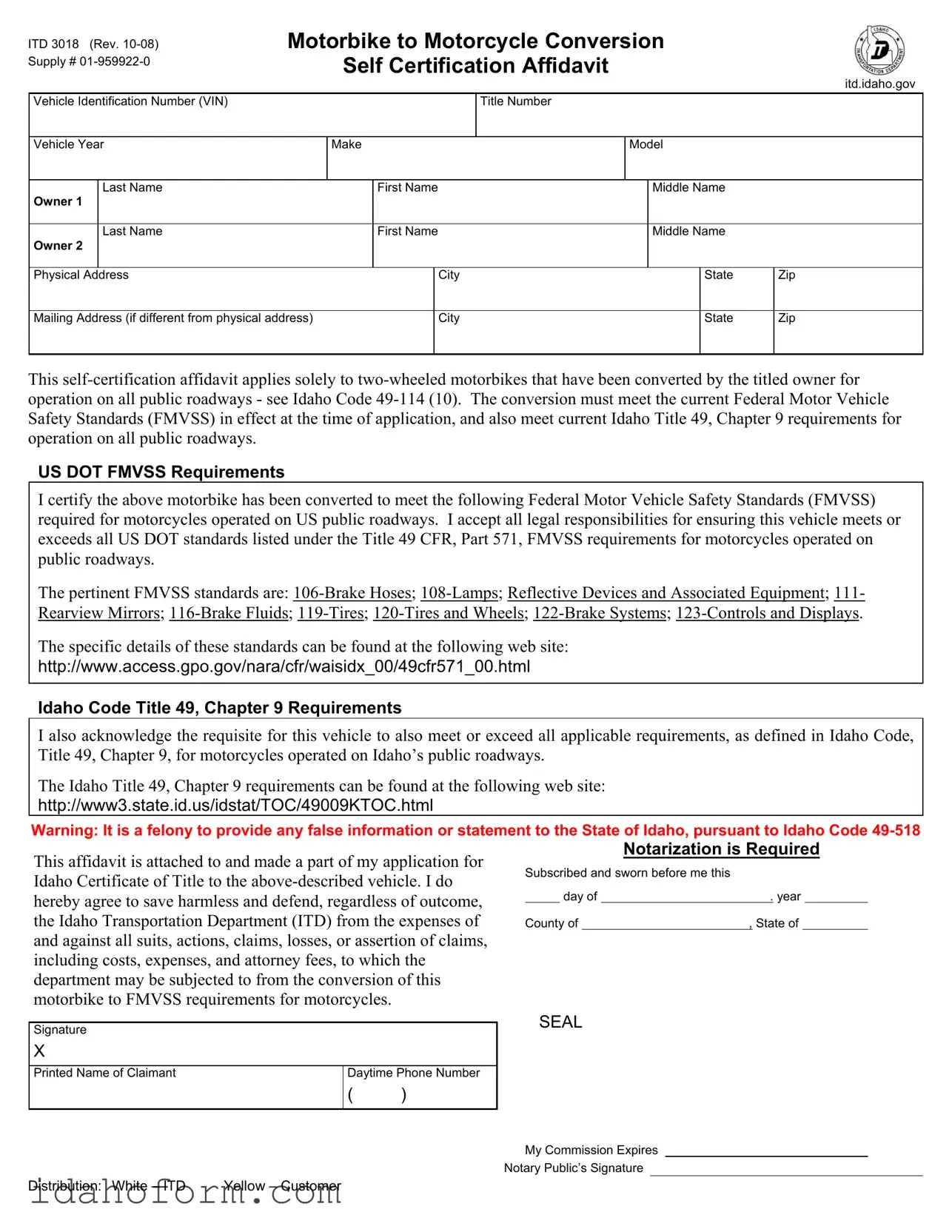 Fillable Itd 3018 Template
