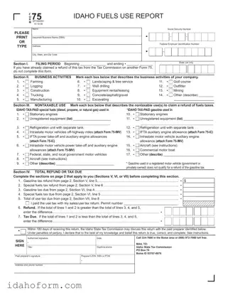 Fillable Idaho 75 Template
