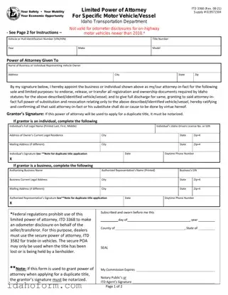 Fillable Idaho Itd Template